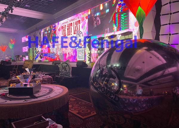 700w Durable Hanging Inflatable Balloon Decoration Mirror Ball For Advertising