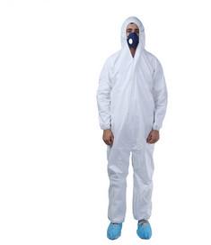 China White Disposable Protective Coveralls Microporous Film Coated Eco Friendly wholesale