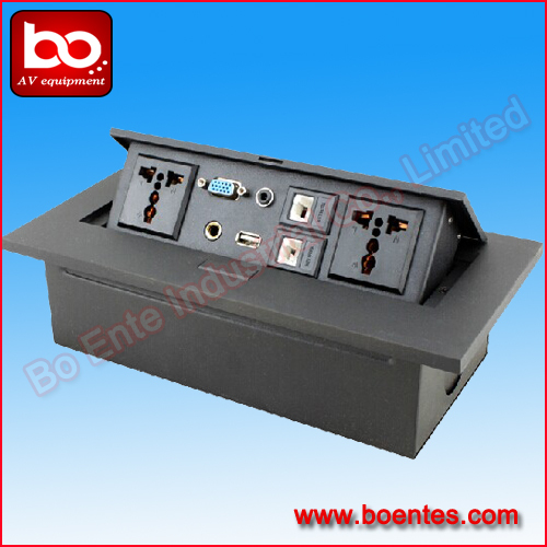 Table Hidden Connection Box / Pop Up Power Socket Box for Conference Furniture