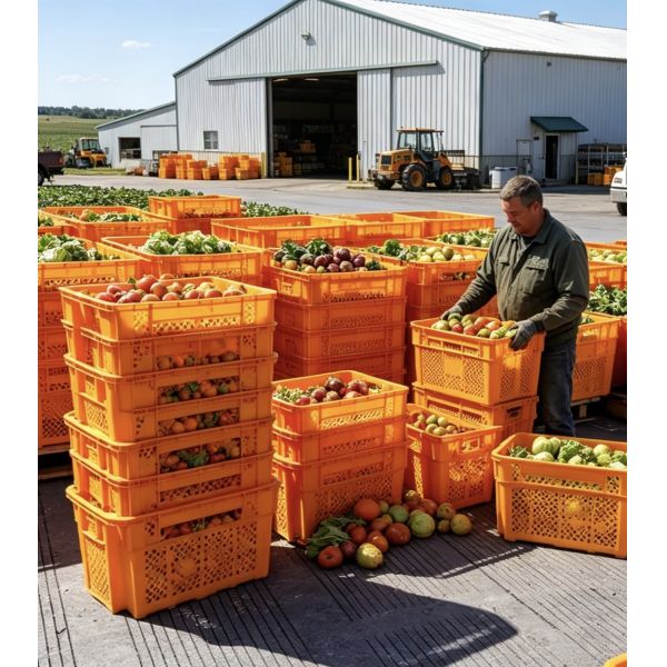 Stack And Nest Crate Reusable Stackable Nestable Plastic Basket For Logistics And Agriculture