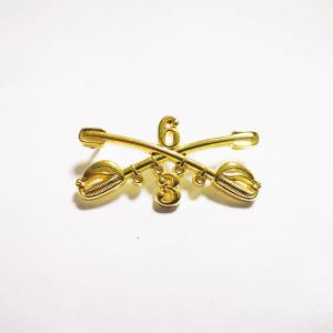 China 1.5 Inch Custom Metal Pin Gold Plated Zinc Alloy Crossed Sabers 3D Die Cast wholesale