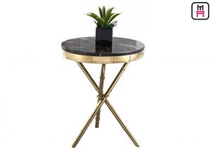 China Crossed Triangle Base Coffee Table Round Modern , High End Coffee Tables Living Room  wholesale
