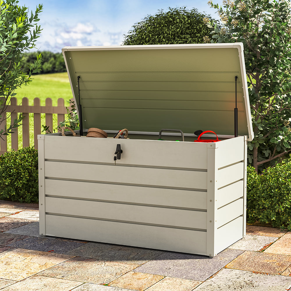 Galvanized Steel Outdoor Storage Box for Garden Tools and Cushions Sustainable Design