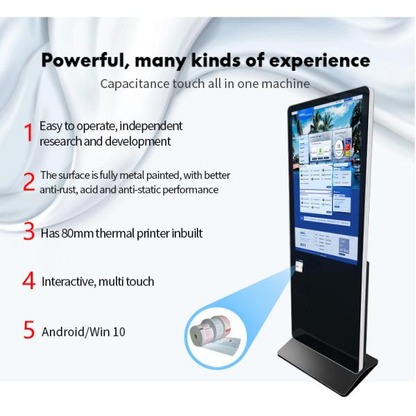 43 Inch Touch Screen Information Check Out Kiosk With 80mm Thermal Printer