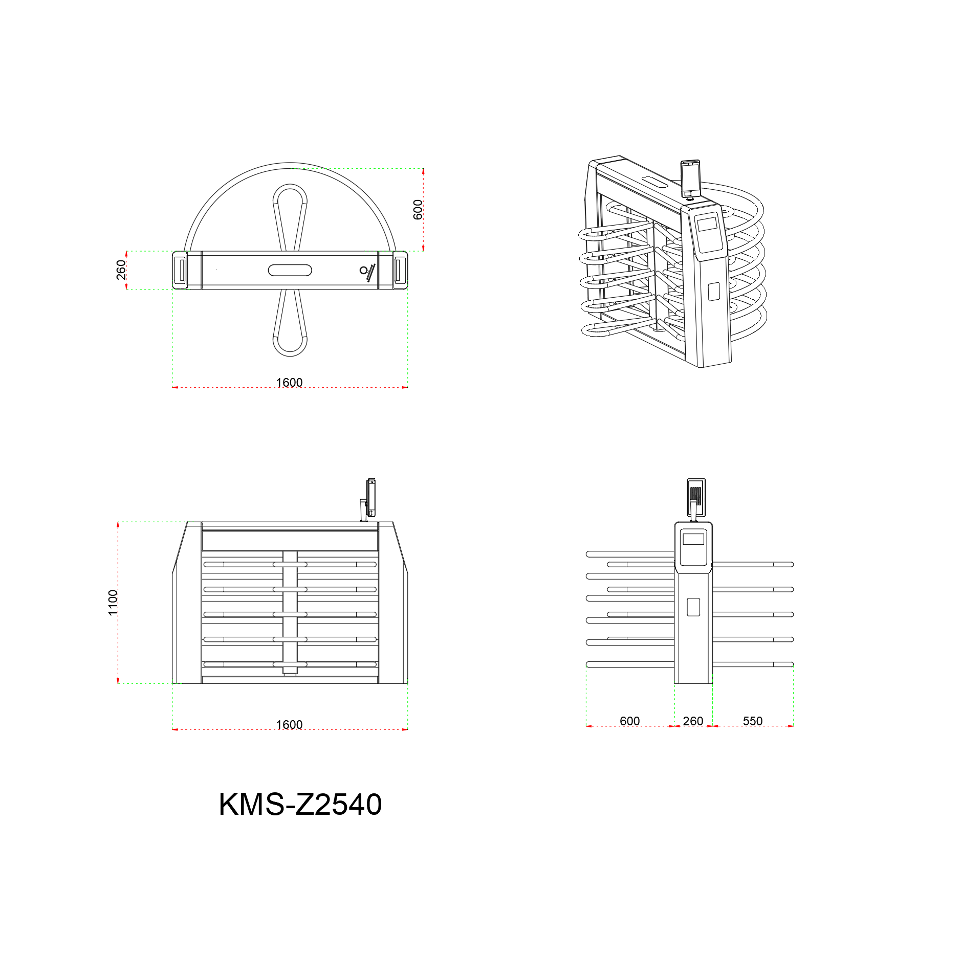 Half Height Turnstile For Effective Pedestrian Flow Separation