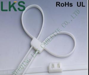 China Handcuffs Type Nylon Cable Tie Orgainzer White Color Low Smoke No Sharp wholesale