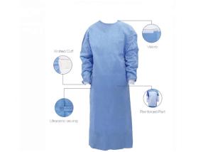 China M L XL PP PE Non Woven Disposable Isolation Gowns wholesale