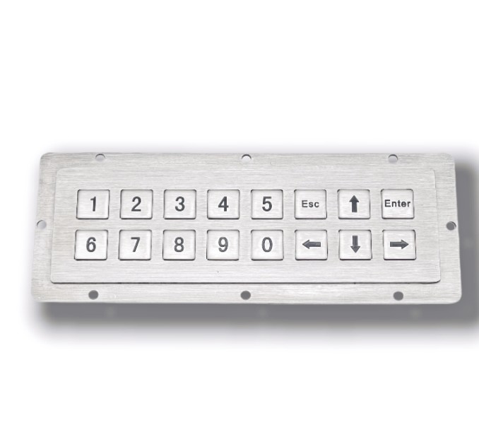 Stainless Steel Metal KeyPad With USB Interface 16 Keys Industrial Numeric Keypad