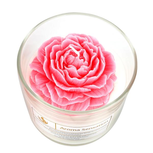 Parties Glass Jar Scented Candle 3D Flower Home Decor Fragrance Candle Custom