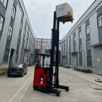 Stand-on type for large capacity high lift reach stacker trucks