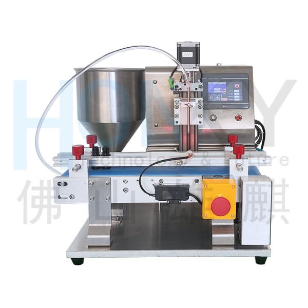 Desktop Conveyor Type Cream Paste Bottle Filling Machine With Q-R Piston Pump and High Purity Ceramic Pump for Small Batch Filling