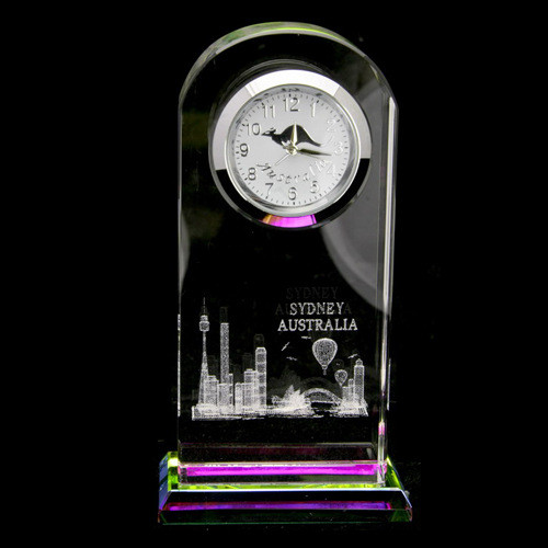 Fancy Crystal Watches Desk Watch Recognition Awards Logo Custiomized