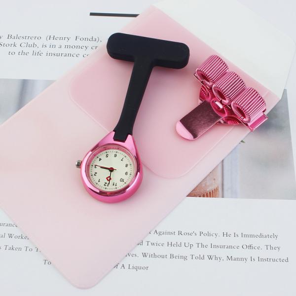 Silicone Nurse Watch Fob Pocket Quartz Doctor Clock Medical with Pencil Case and