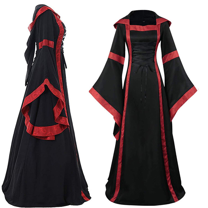 Stage Dancerwear Black Retro Square Collar Performance Costumes for Halloween Carnival