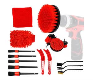 China 10cm Red Power Drill Brush For Car Detailing Scrubber Set 350g wholesale