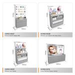 Perfume Display Rack Grey Wooden Counter For Retail Shop Display Furniture And