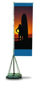 China Telescopic Flag Pole Advertising Banner Stands Single / Double / Three Layers Flag wholesale