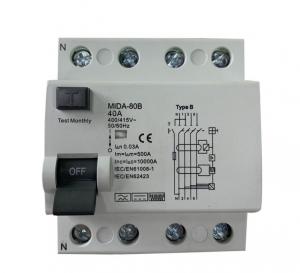 China 4 Pole RCD Circuit Breaker 415V 63A 3 Phase Circuit Breaker wholesale