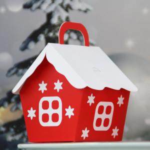 China Snow Christmas Custom Paper Food Containers House Gift Box 8*6*10cm 15g wholesale