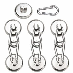 China Neodymium Round Magnetic Snap Hook with Carabiner Keychain and High Tolerance ±1mm wholesale