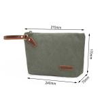 Blank Pure Color Zipper Cotton Canvas Makeup Bag