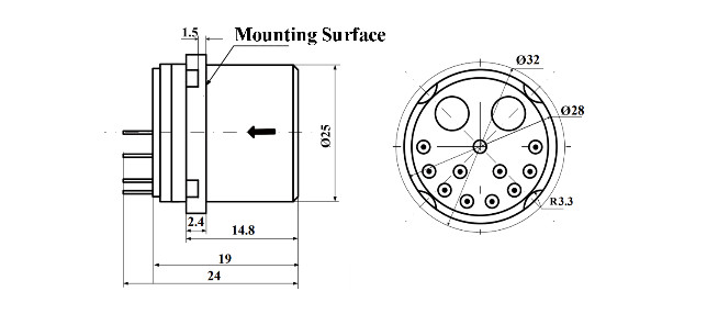 Stable Three-hour Stability 1σ ≤150μg Accelerometer sensor Power Voltage ±12-±18V DC