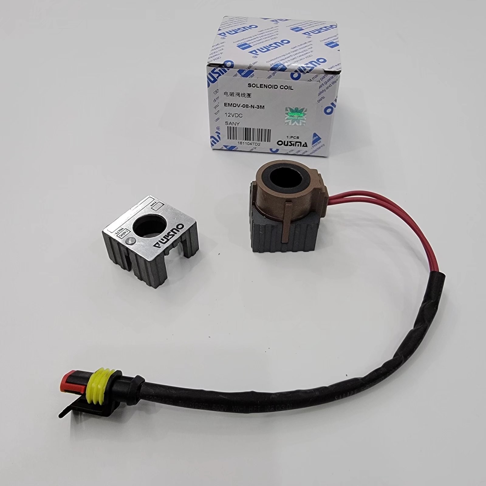 SANY Parts Solenoid Valve Coil EMDV-08-N-3M-12VDC 1010048-106