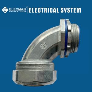 China 90 Degree Type Zinc Liquid Tight Connector 1-1/4&quot; With Insulated Throat wholesale