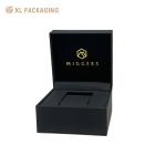 Luxury Custom Logo Black Cardboard Paper Gift Packaging Watch Gift Boxes With
