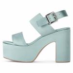JBW0503 Marca Blue Womens Wedge Heeled Shoes Patented Leather