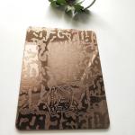 Champagne Gold Rose Gold Bronze 304 Stainless Steel Sheet Etched Mirror