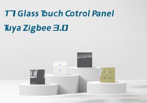 China Tuya Zigbee 3.0 Light Switch Touch Panel 240V AC White Tempered Glass wholesale