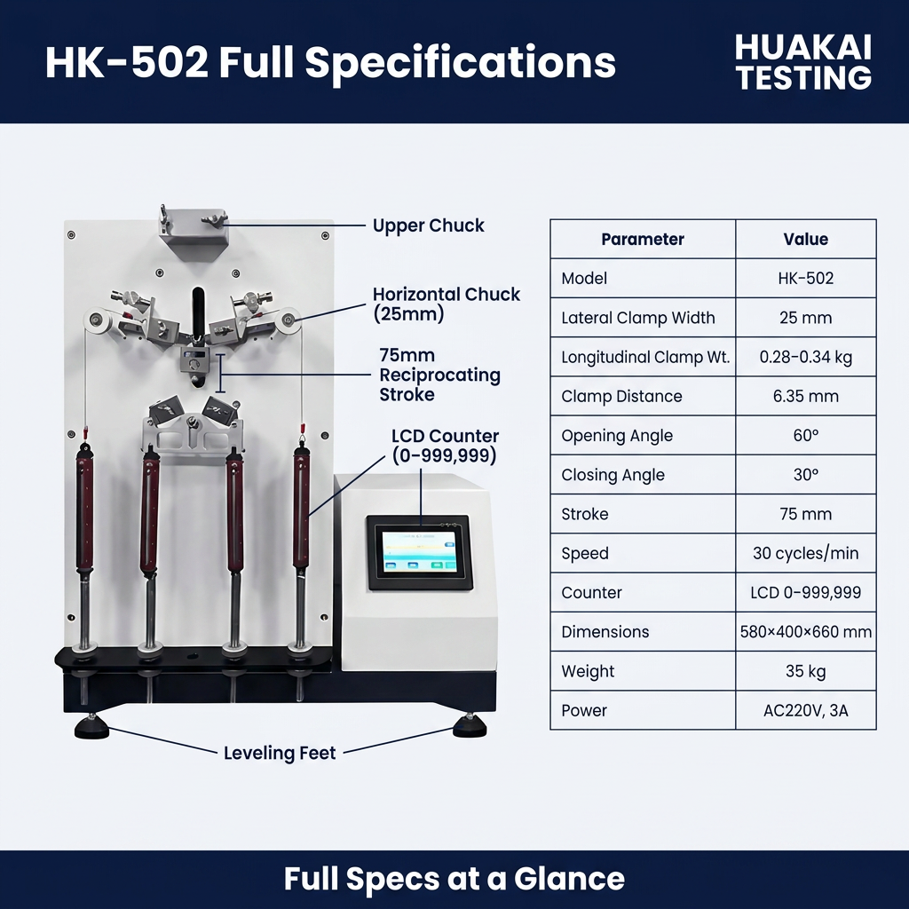 Automatic Zipper Reciprocating Durability Tester LCD Display High Precision for Bag Manufacturer Quality Assurance