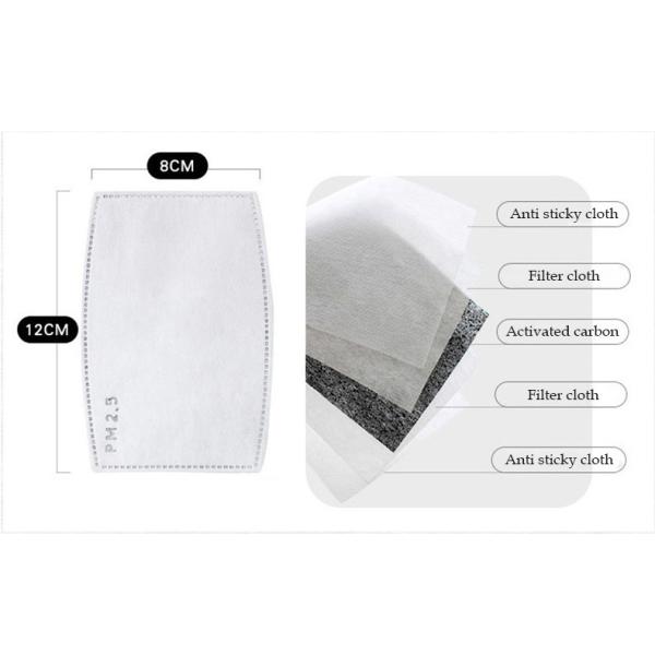 Five Layer Activated Carbon Mask , Anti Pollution PM2.5 Activated Carbon Dust Mask