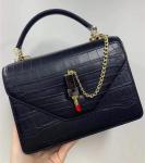 Authentic Crocodile Belly Skin Women Small Orange Purse Lady Chain Handbag