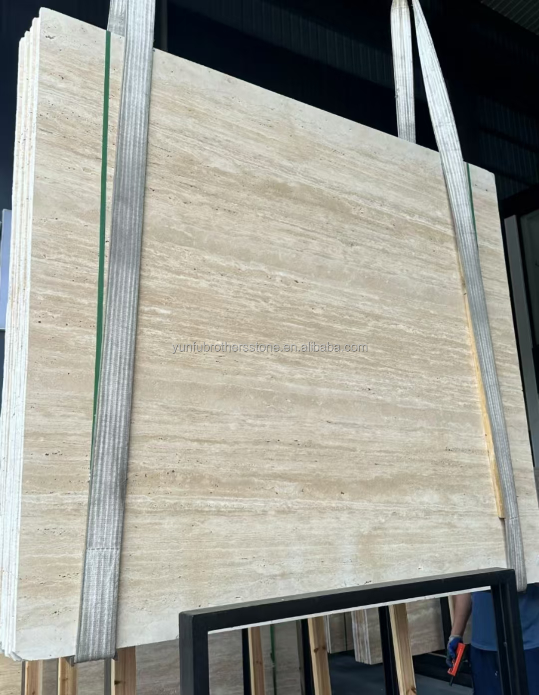 Marble Travertine Stone Big Slab Polished for Modern Hotel Villa Interior Design