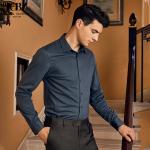 Business Professional No Ironing Men's Long-Sleeved Shirts with Customized Logo