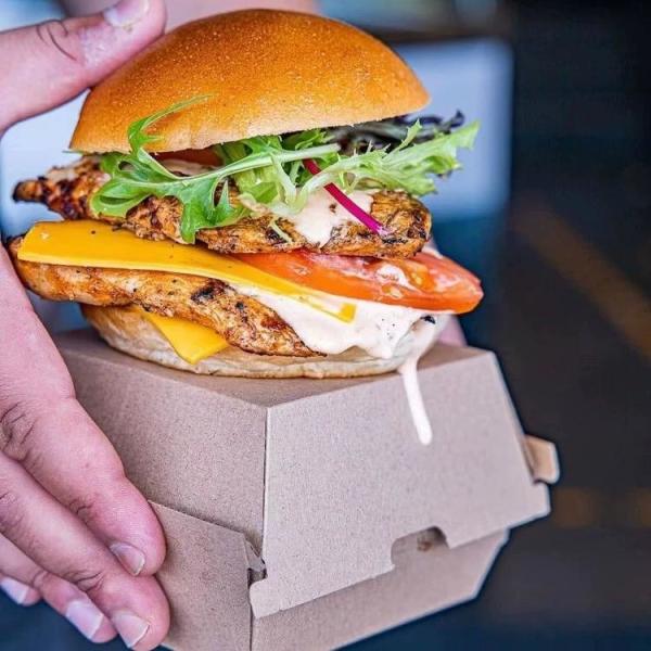 Eco-friendly customized hamburger box disposable fast food grade corrugated