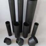 Black Painted Stainless Steel Single Wall Stove Pipe Chimney Flue Kits For