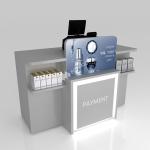 Retail Shop Cabinet Grey Wooden Cash Register With Light Box For Retail Shop