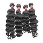 Custom Color Human Virgin Hair Weave , Loose Wave Weave Human Hair Smooth