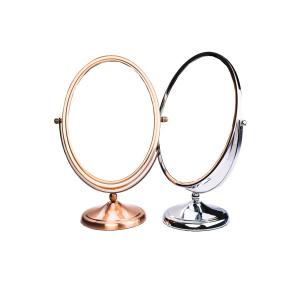 China Metal Frame Round Compact Travel Mirror , Rotating Vintage Compact Mirror wholesale