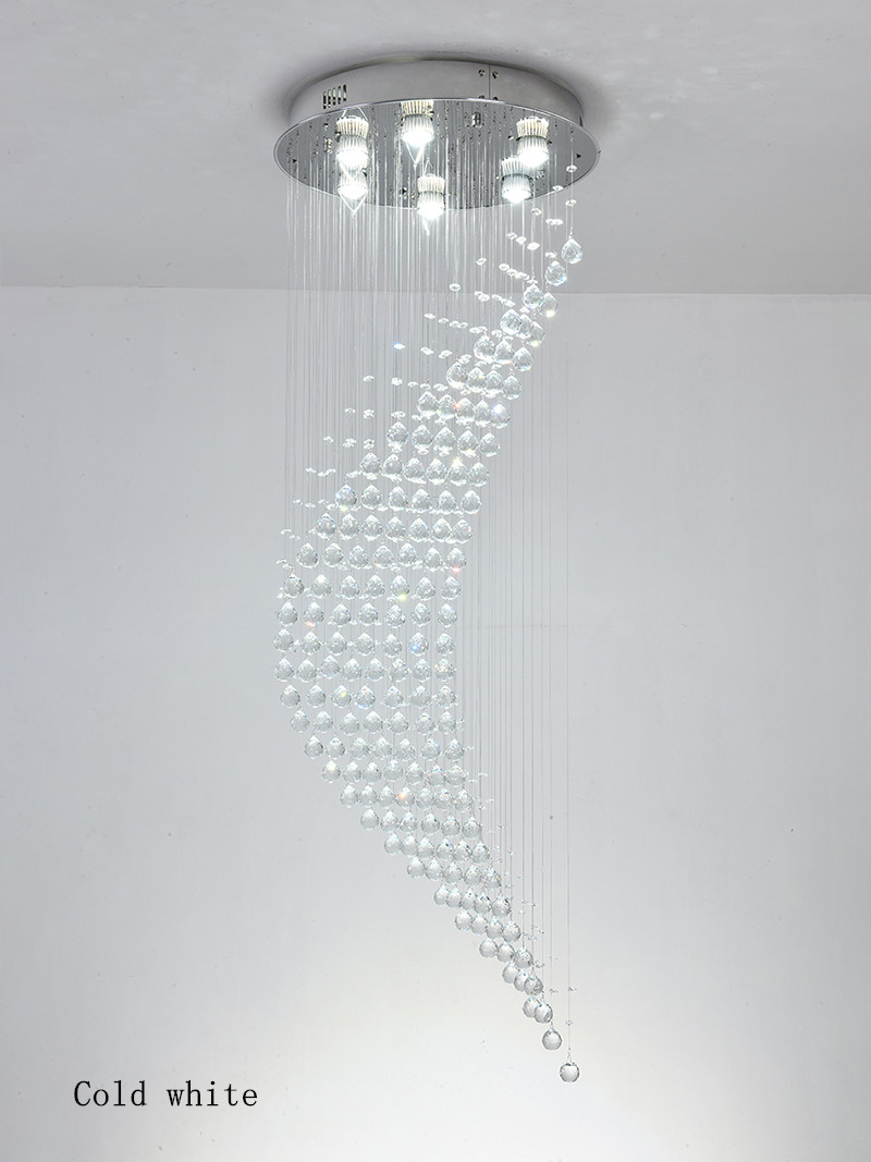 Crystal Modern Chandelier Single Spiral Ladder Foyer Chandelier crystal led pendant lights(WH-NC-34)