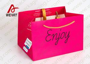 China Recycled Pink Color Custom Printed Paper Bags No Minimum 300 * 130 * 415 wholesale