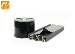 China Black PE Aluminium Protective Film Upvc Profile Tape 100 Mic Anti UV For 6 Months wholesale