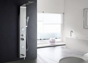 China Overhead Square Spout Tub Shower Panels , ROVATE Shower Panel With Massage Jets wholesale