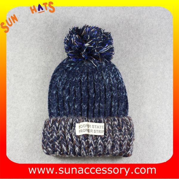 AK17014 Sun Accessory customized wholesale knitted beanie caps and hats with Pom pom ,caps in stock MOQ only 3 pcs