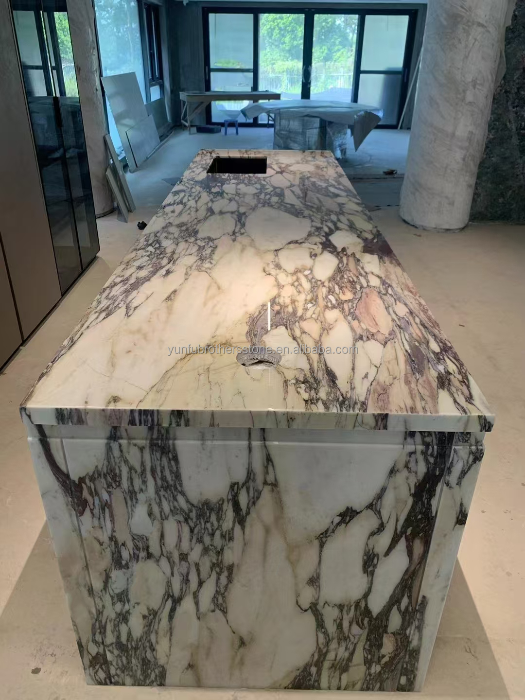 Modern Purple Calacatta Viola Marble Slabs for Villa Kitchen Countertops in Hotel