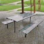 Outdoor Furniture Metal Table Bench Seat Dining Table Chair Set