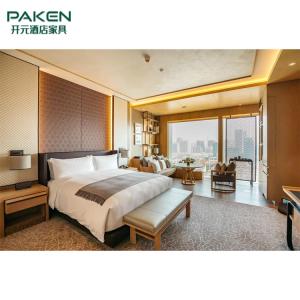 China Hotel High Glossy Finish Queen Size Bedroom Suites wholesale